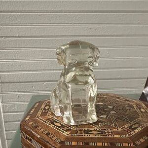 Clear Glass Dog Figurine
